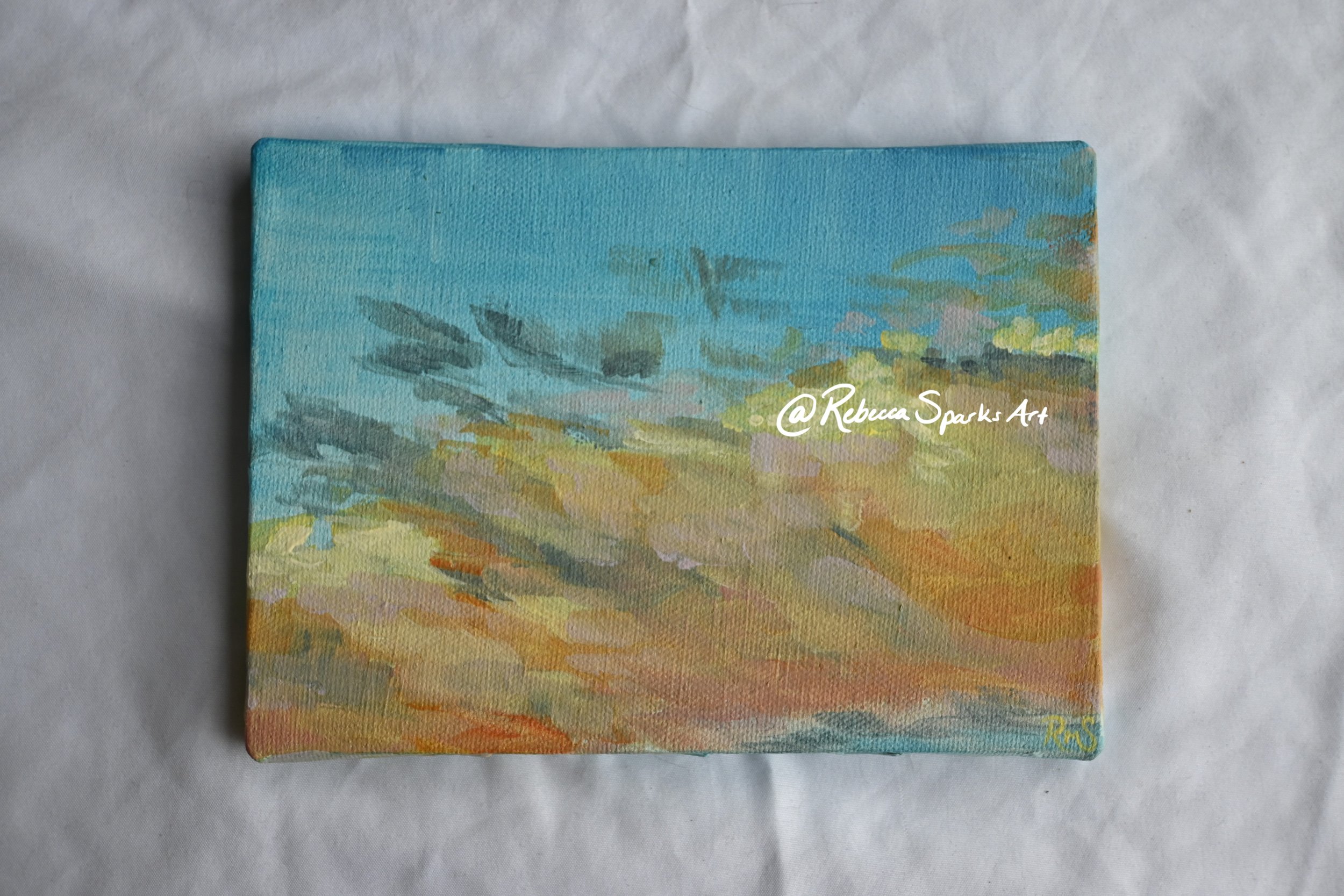 Cotton Candy Sky - 5"x7", Acrylic on canvas