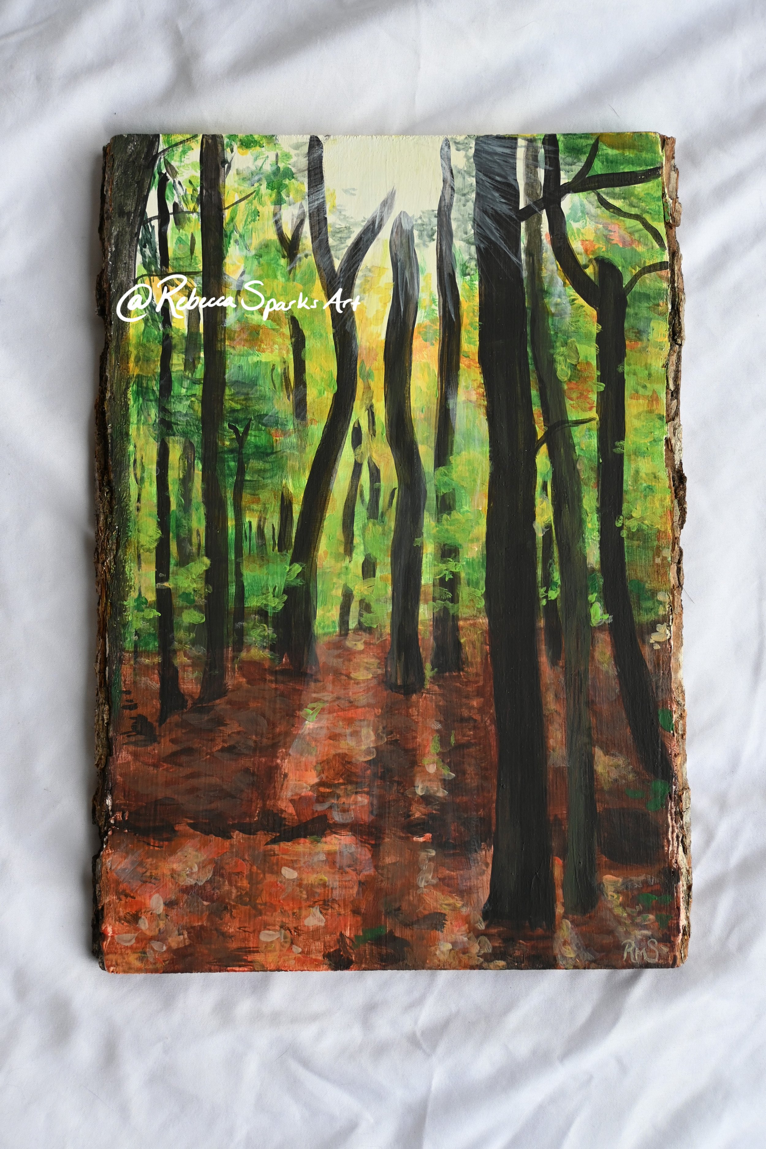 Sunbeam Stroll - 9"x13" Acrylic on wooden board