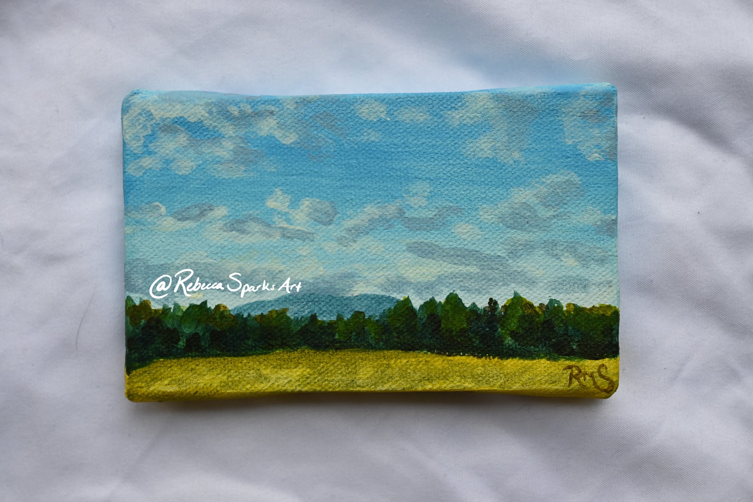 Summer Sky - 3"x5", Acrylic on canvas