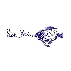 A purple sketch of a fish facing right, next to handwritten purple text that says 'Fisk Stein.'