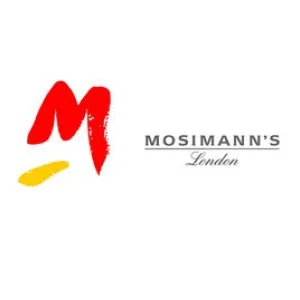 Logo for Mosimann's London with a red and yellow graphic and black text.