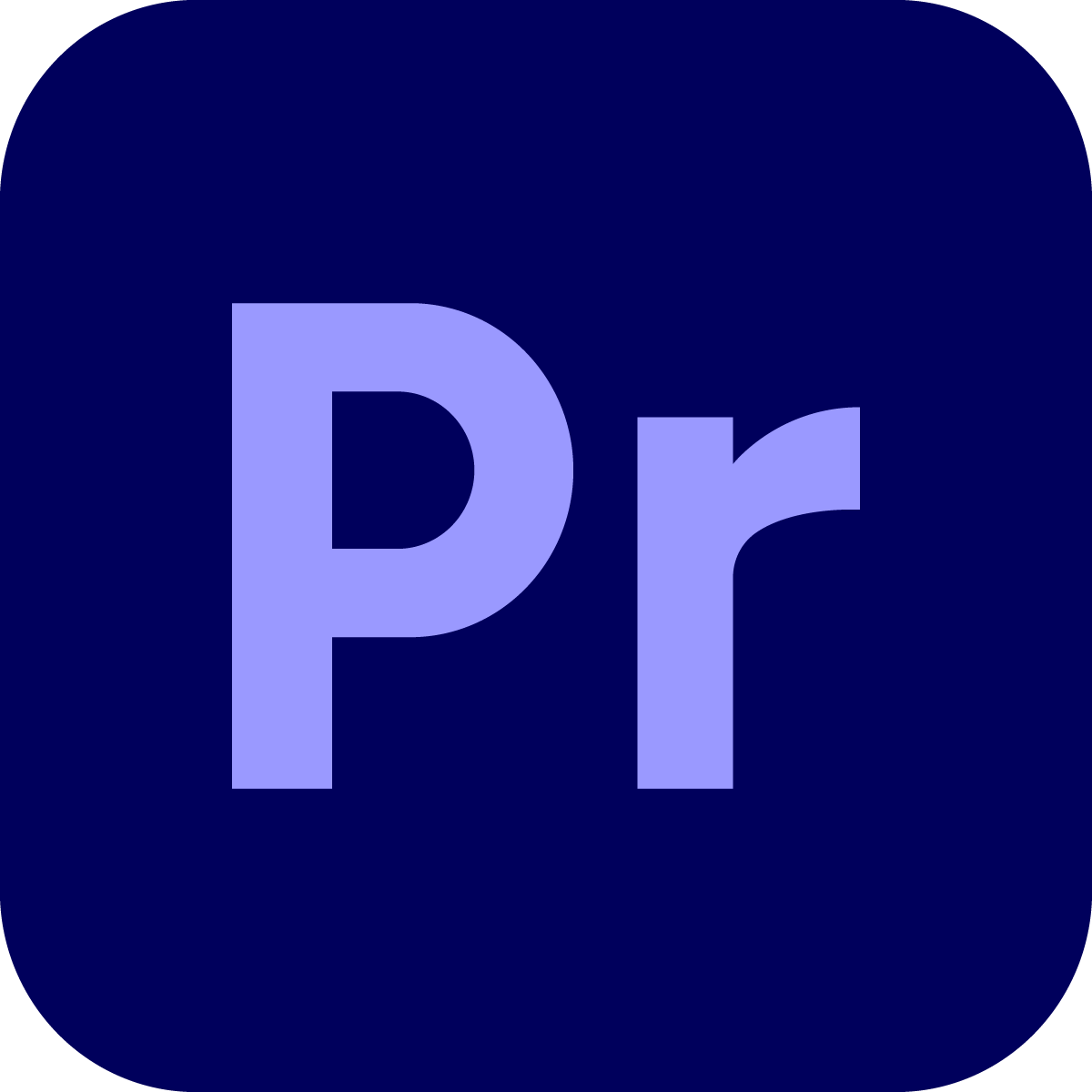 Adobe Photoshop logo with a dark blue background and large light blue letters 'Pr'