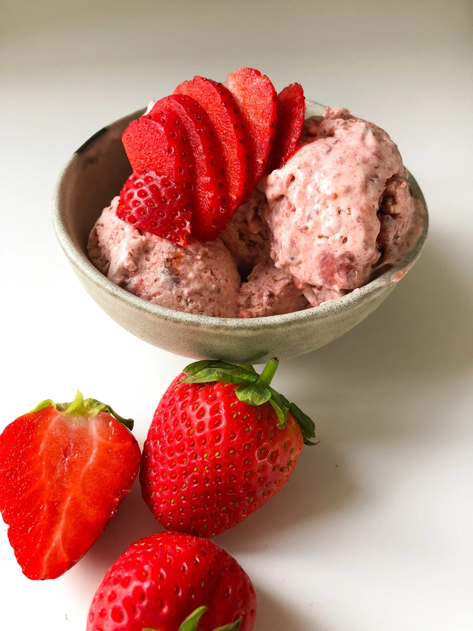 Healthy Strawberry Ice Cream no sugar — from PLANTS with LOVE