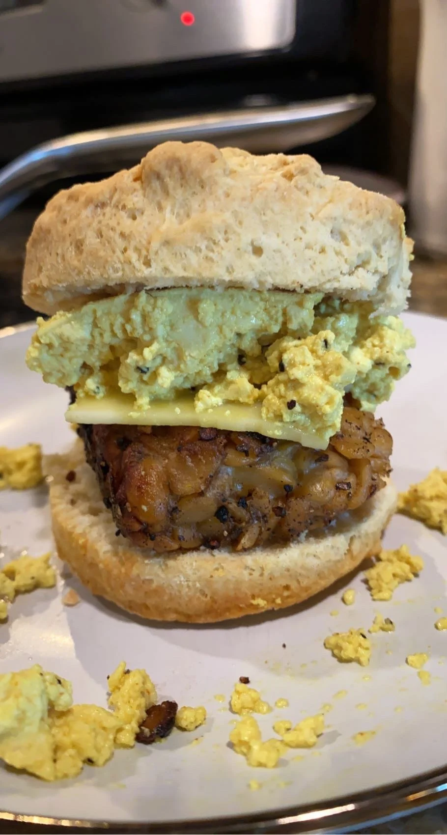Vegan Sausage, Egg, and Cheese Biscuit