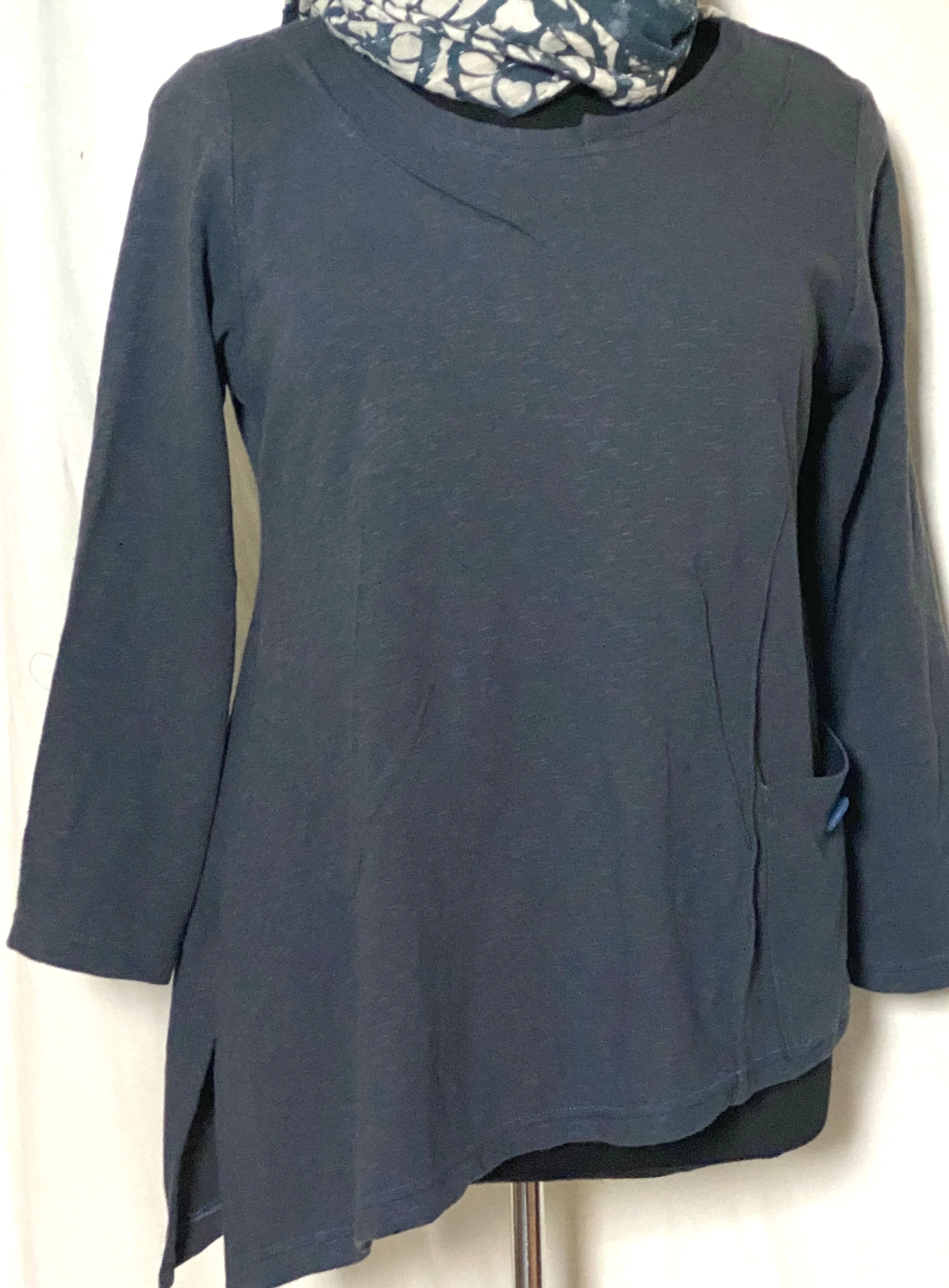 navy cotton slub tunic front3.jpg