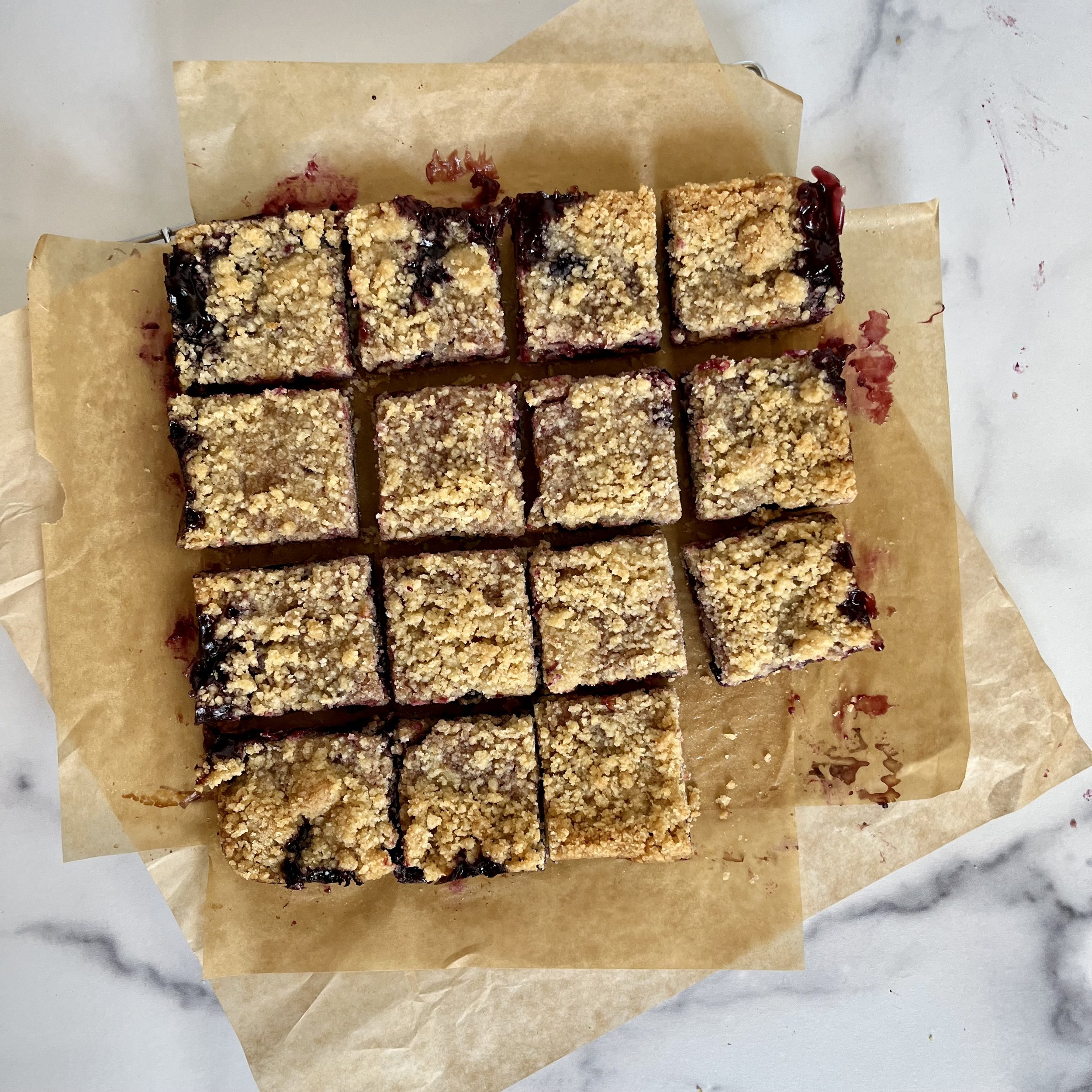 Blackcurrant Crumble Bars