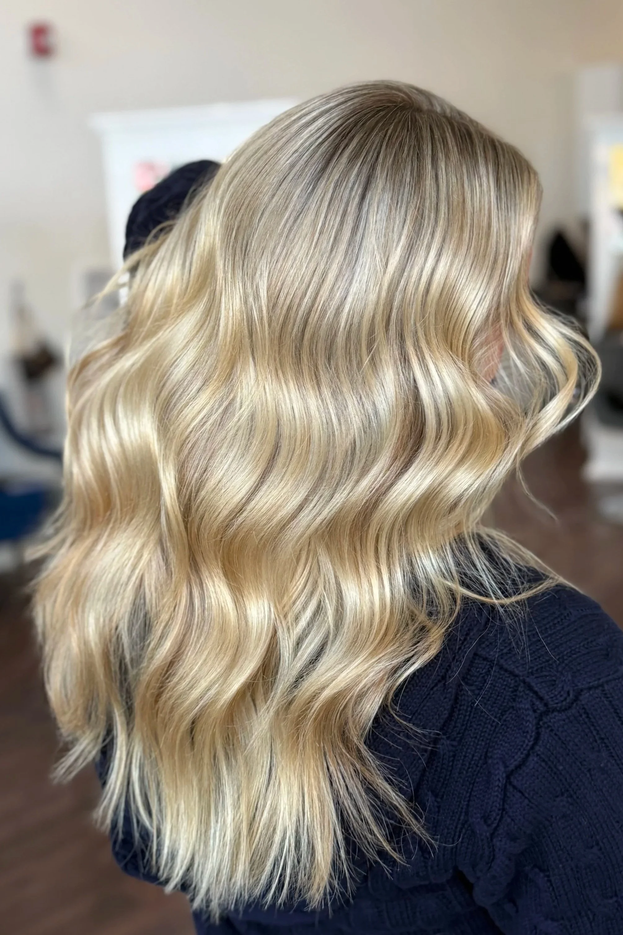 side view of girl with blond hair