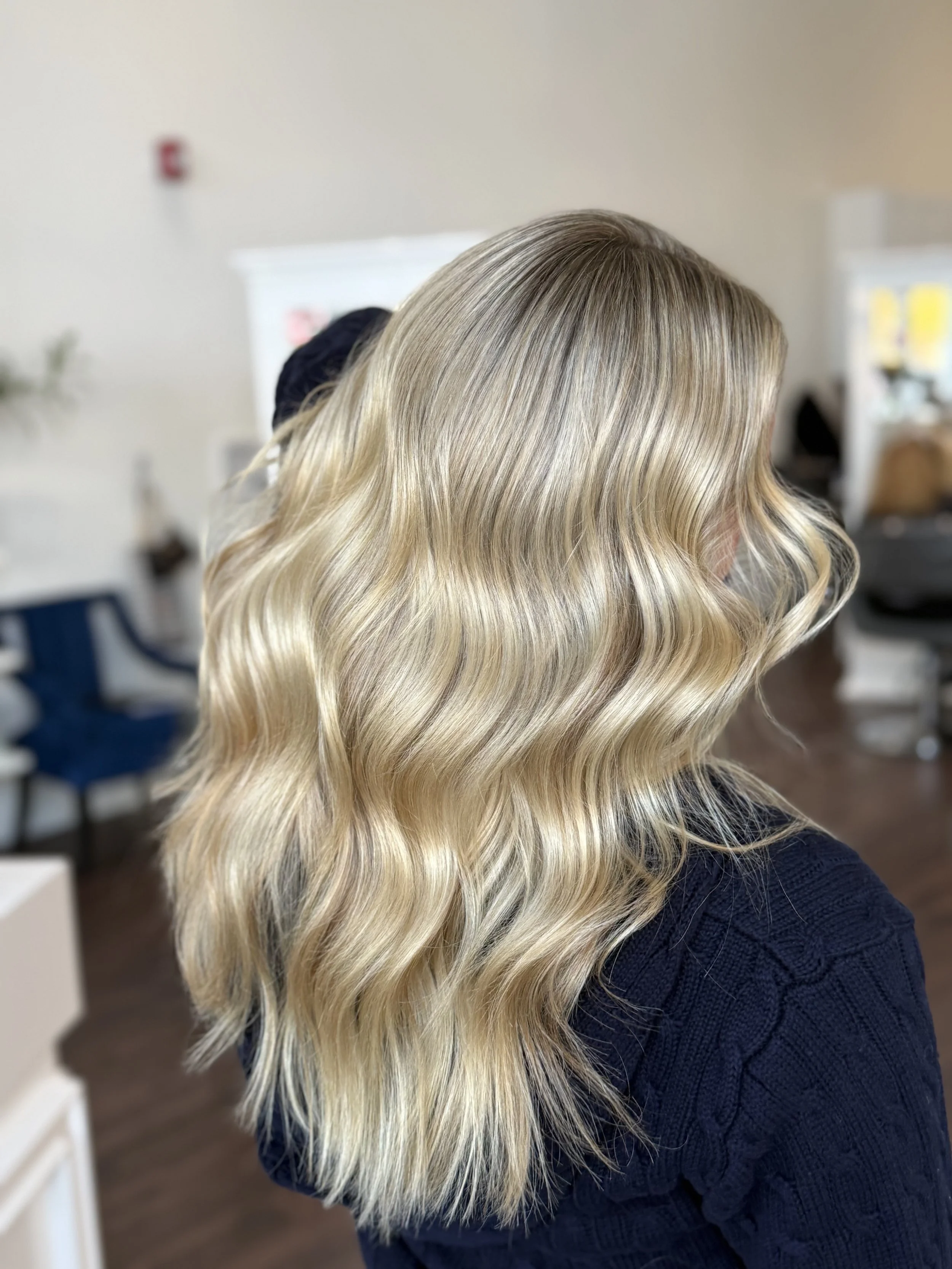 side view of girl with blond hair