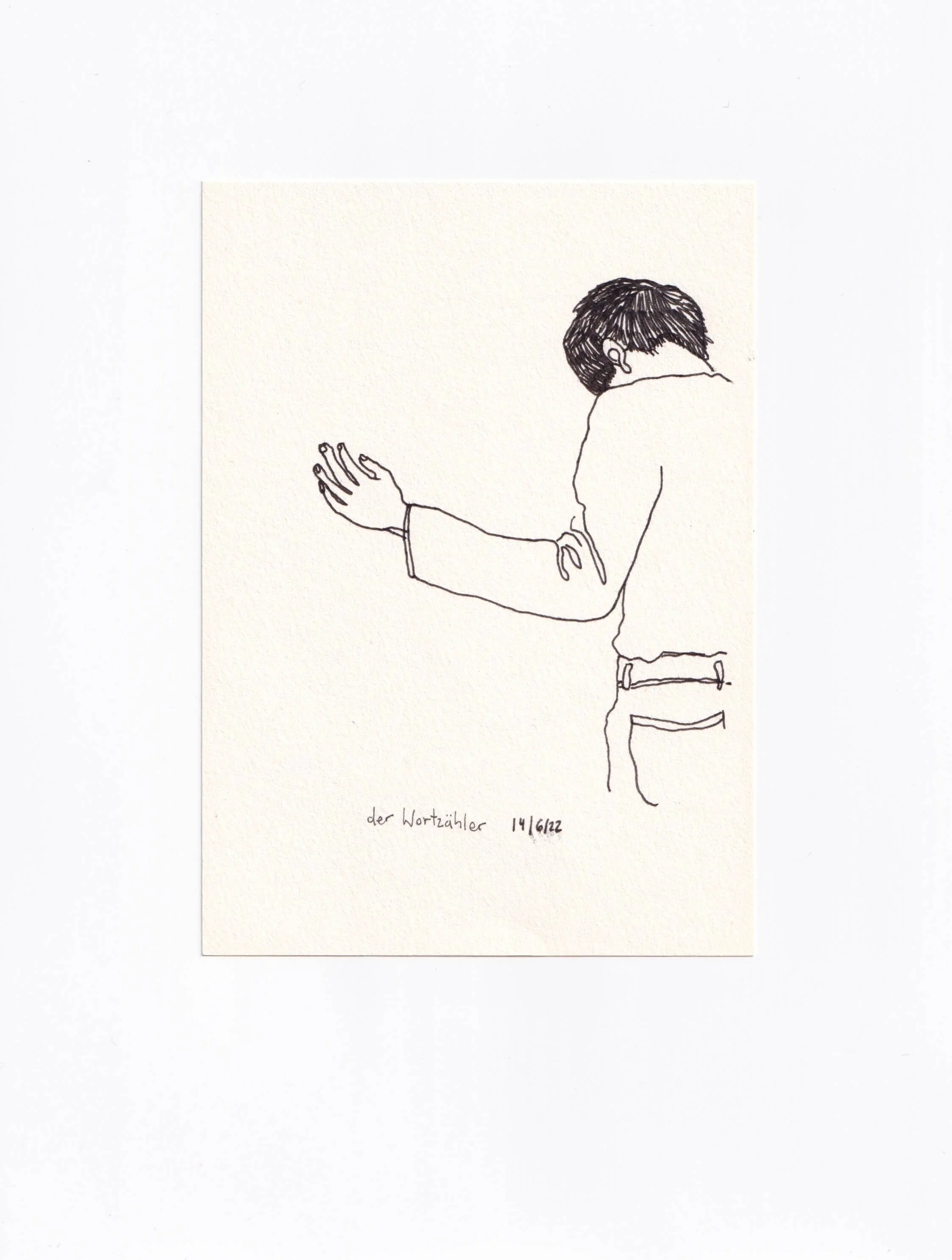 Constanze Weis: der Wortzähler / Fineliner Zeichnung / Kunst in Berlin