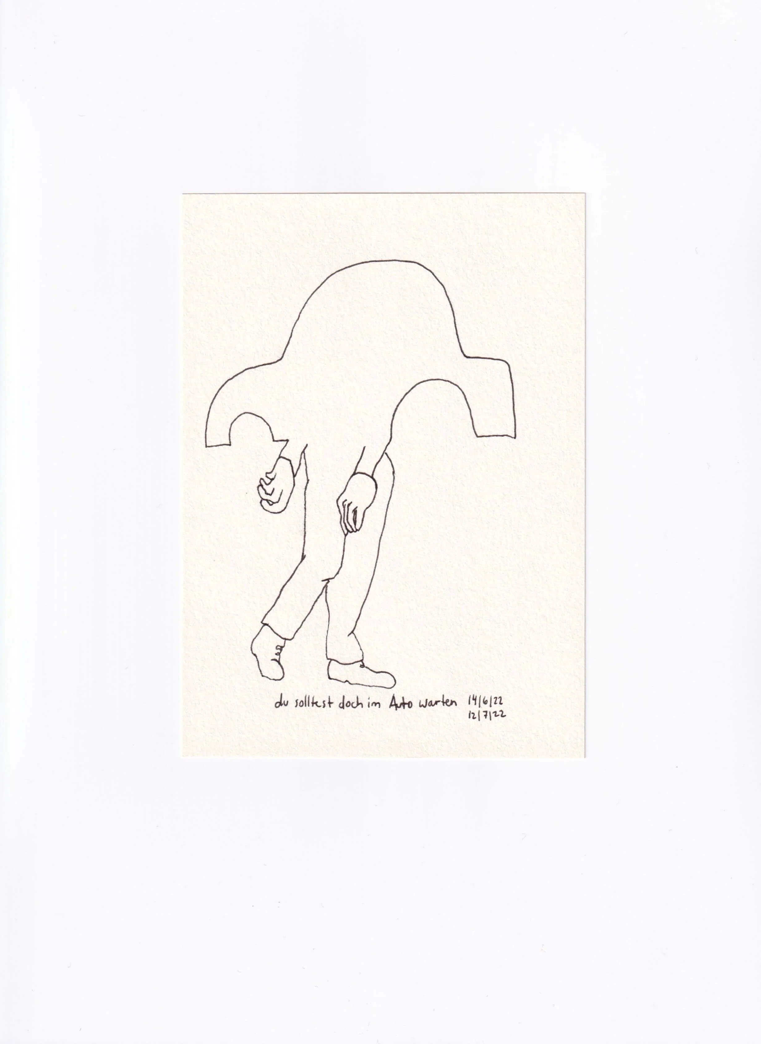 Constanze Weis: Du solltest doch im Auto warten / Fineliner Zeichnung / Kunst / Berlin Art