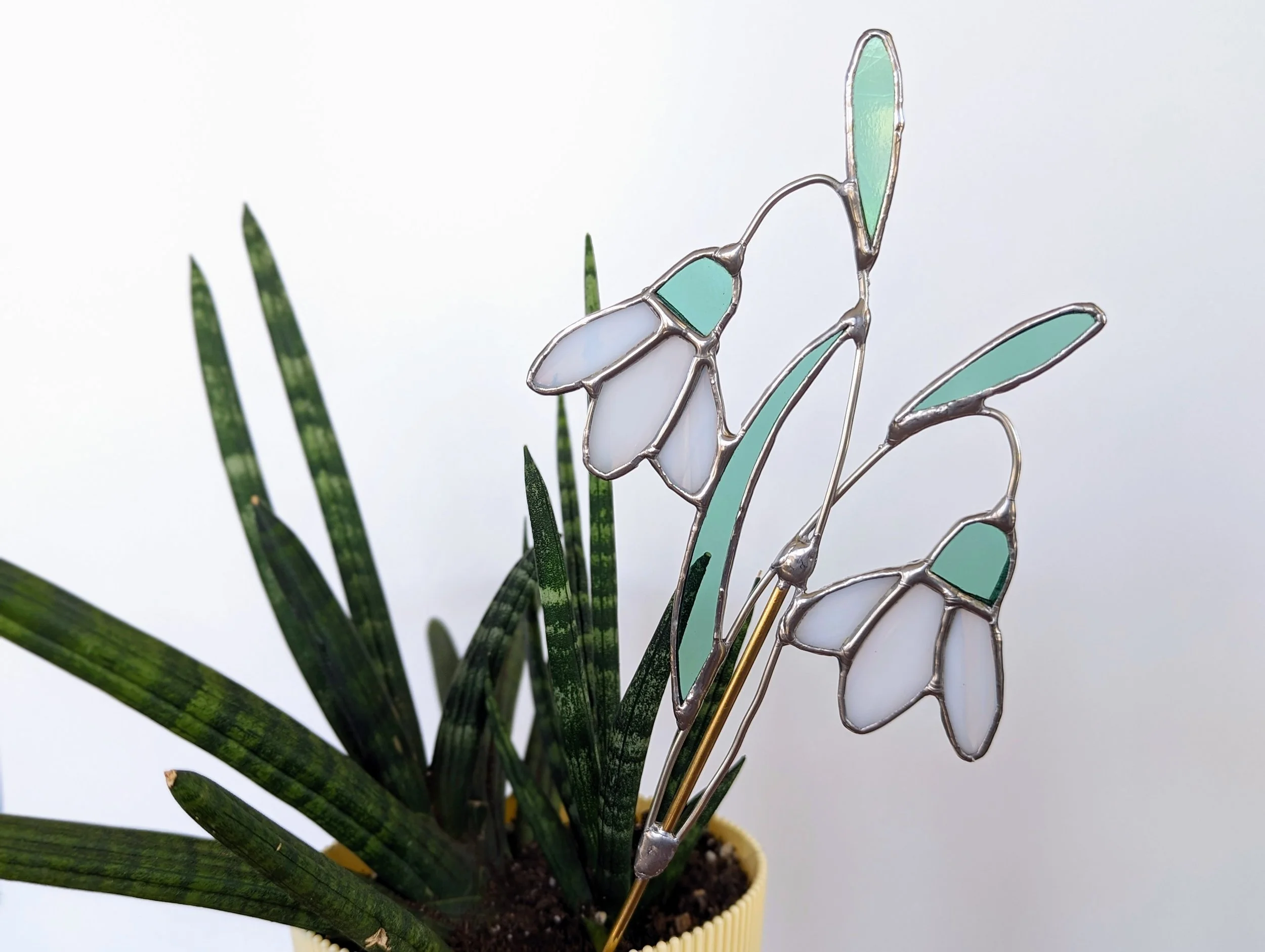 Snowdrop Flower Plant Stake