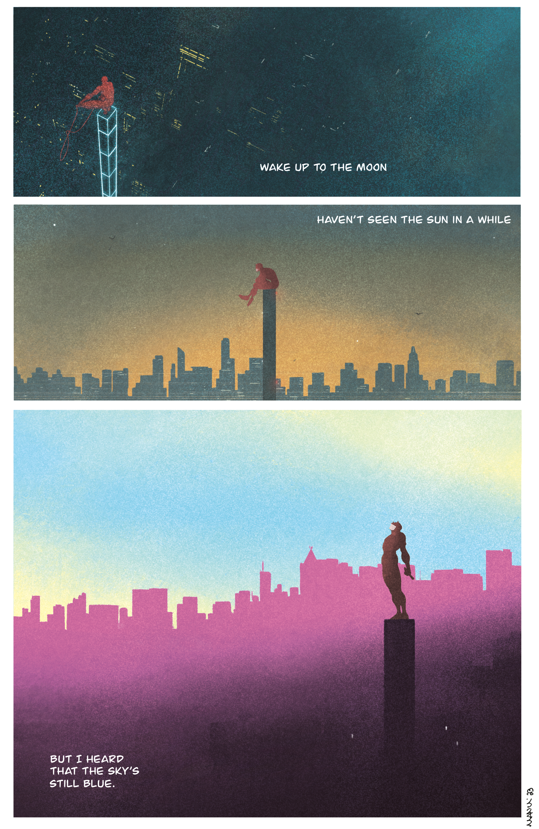 What's a quiet night for Daredevil like? / Digital (iPad, Procreate)