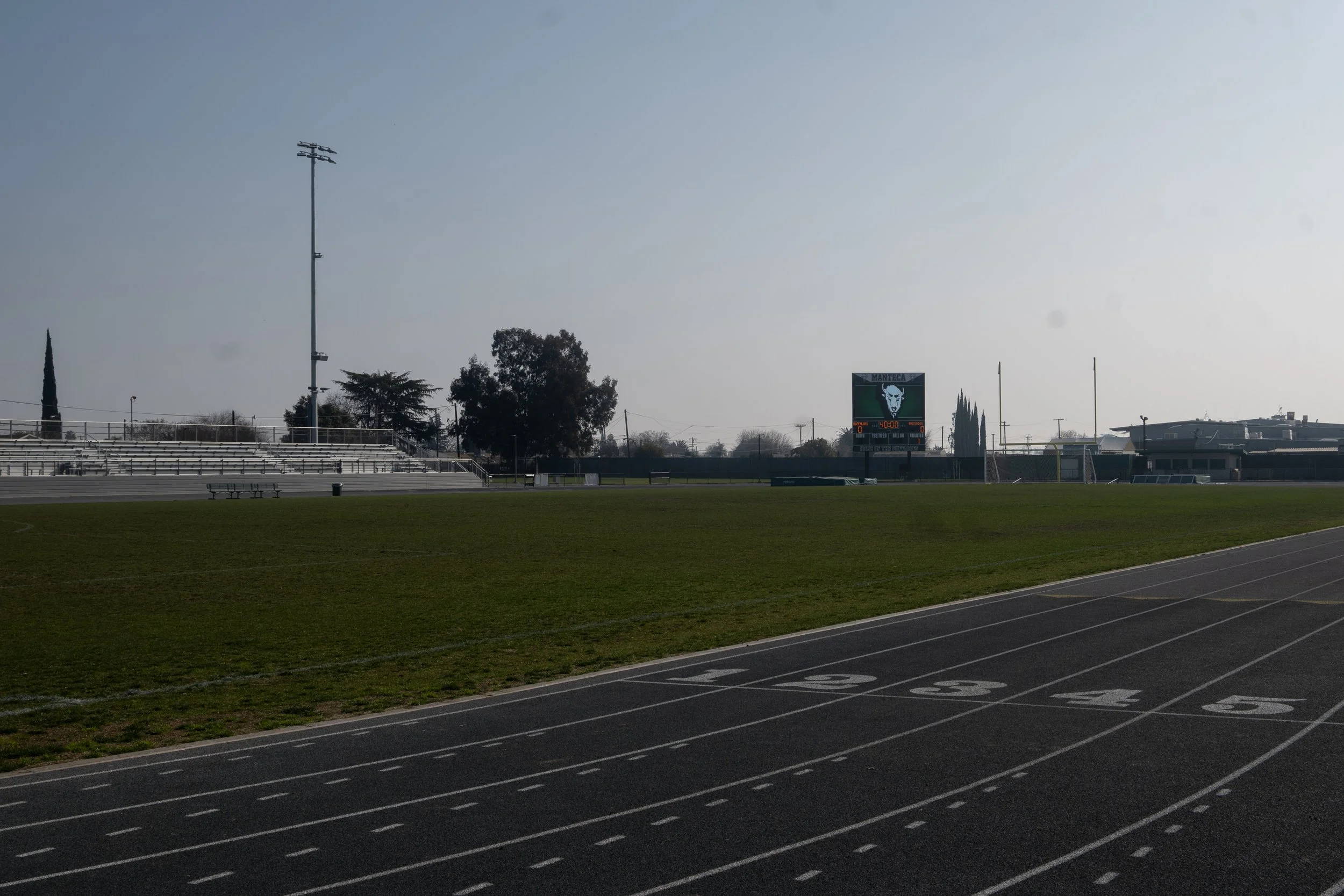  The home of the Manteca buffaloes Guss Schmidt Field where Jose would spend his Friday night lights. This picture was taken on Feb. 4, 2026 (Raul Figueroa/ The tower)&nbsp; 