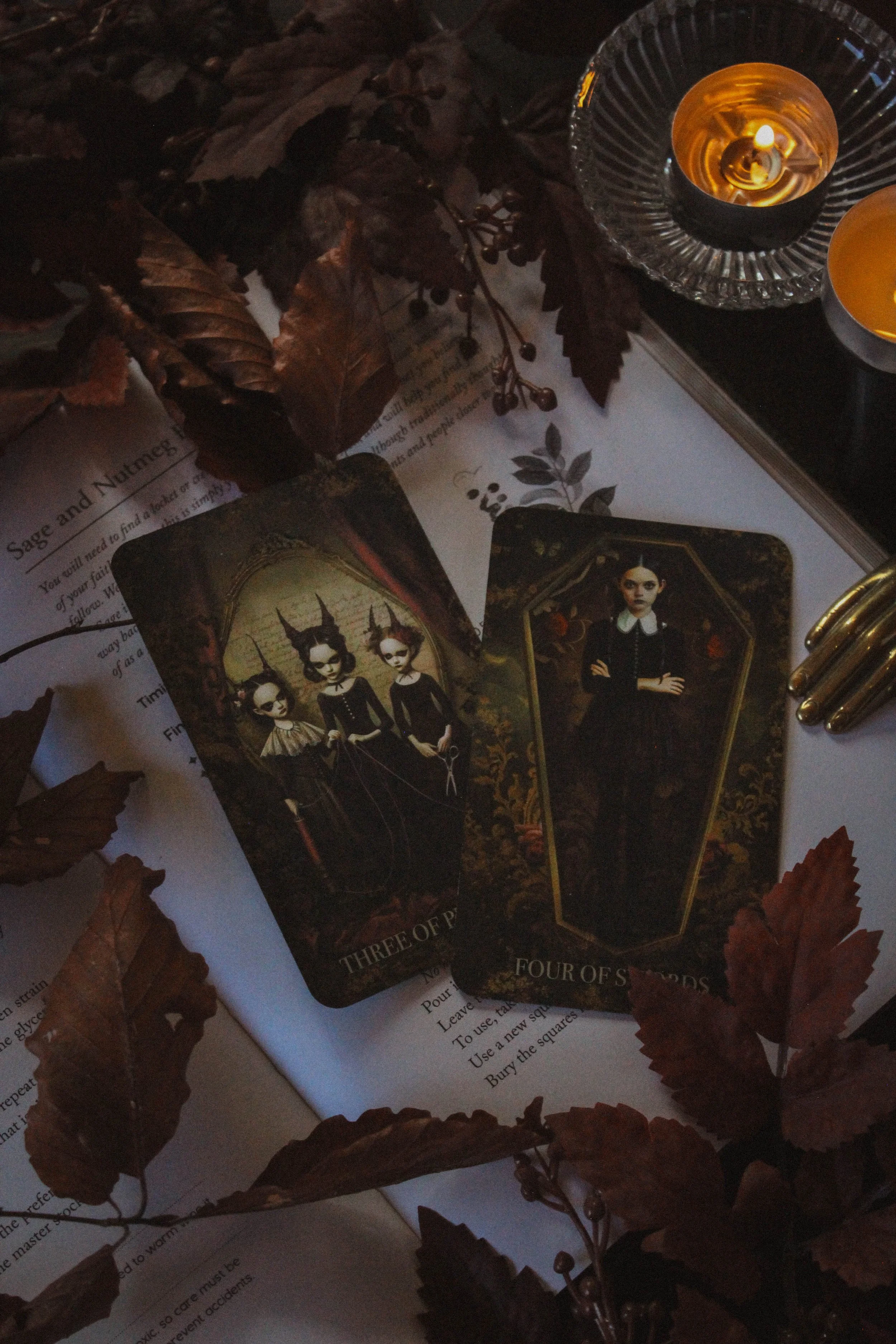 Three of pentacles &amp; four of swords