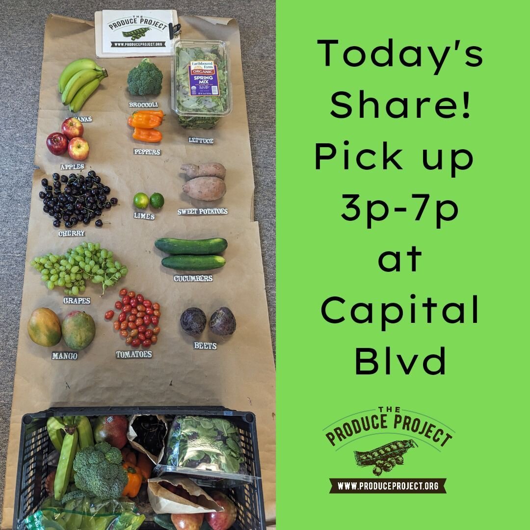 Hi, Captial Blvd friends! We have your produce ready and waiting. 

Did you know you could send a tip to our volunteers on our website? This is used to buy water, tea, coffee, and healthy snacks for those who donate their time and energy to sorting a