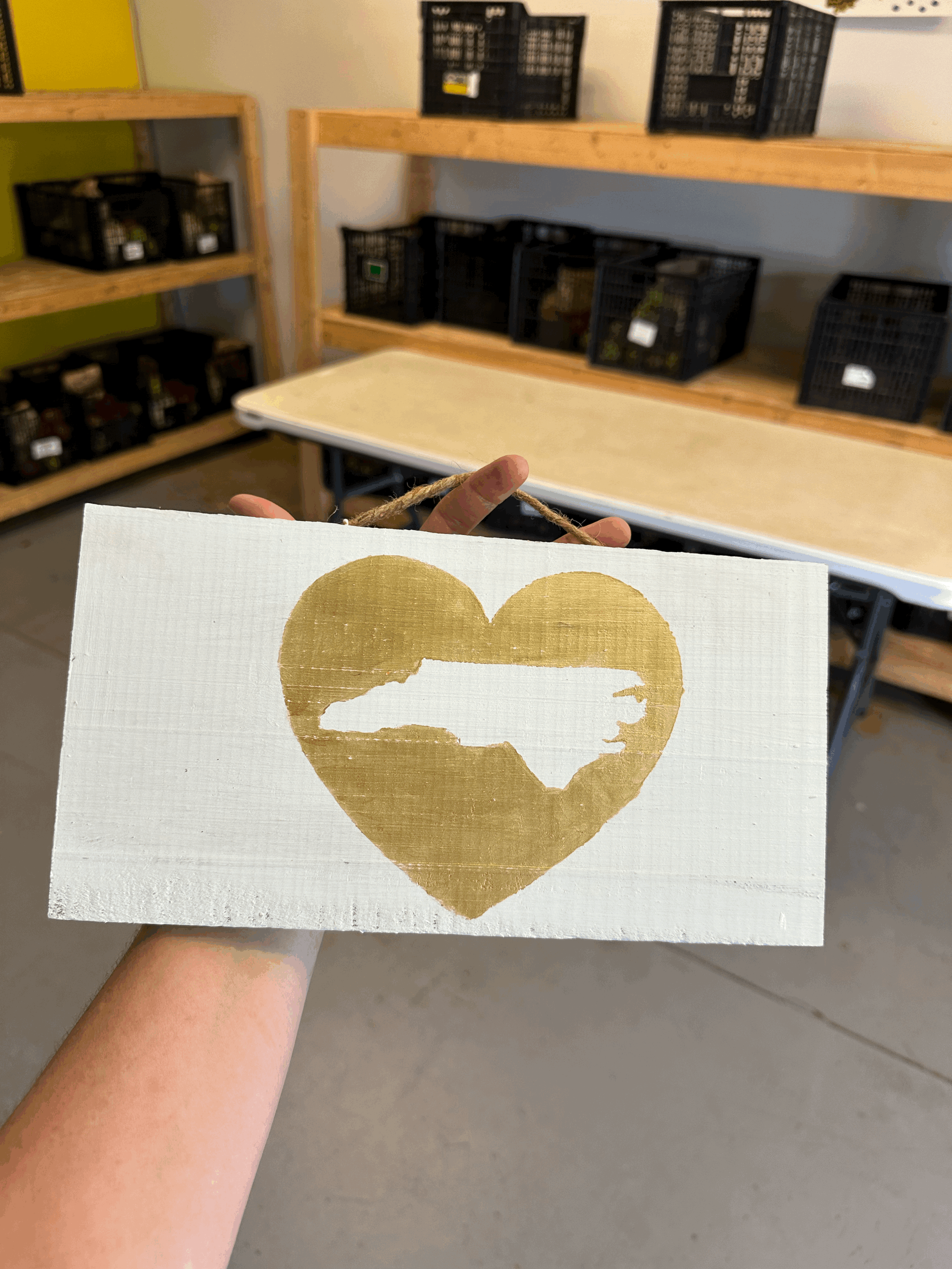 NC LOVE Wooden Sign