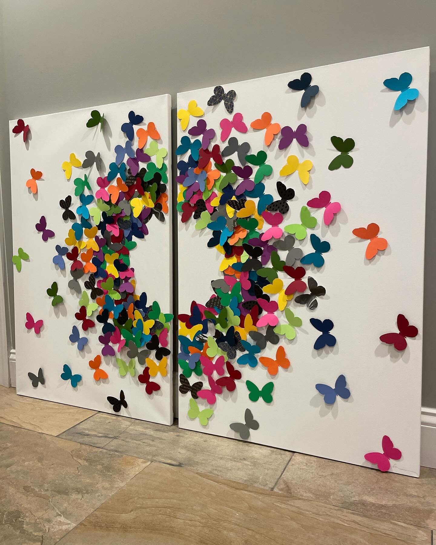 It&rsquo;s been a while since I&rsquo;ve made my sculptural paper art. Couldn&rsquo;t think of a better time to bring in some color, texture, and that secret sauce of a touch of whimsy. Each canvas is 36&rdquo;x24&rdquo; and ready to hang. DM me for 