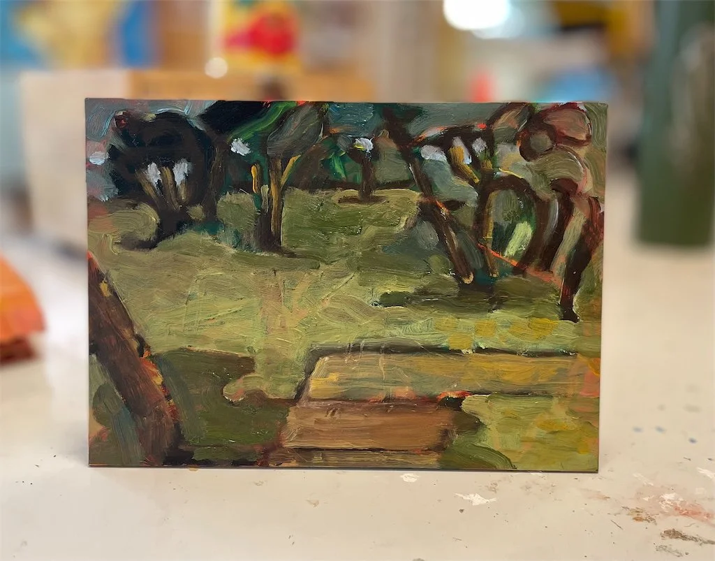 South Austin Park 2022, 5 x 7", oil on panel. $300