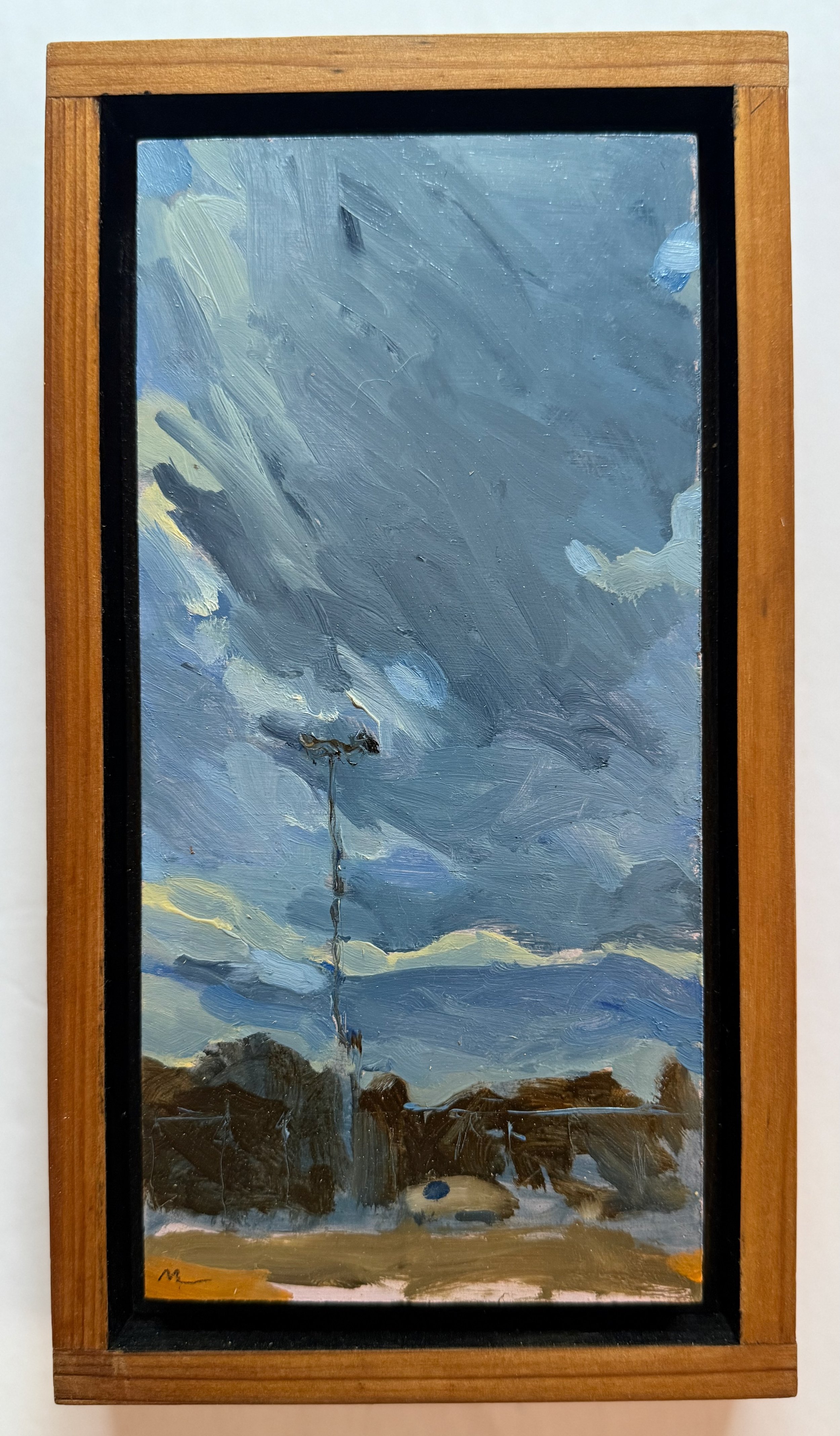 01.30.2023. Oil on panel, 3.8x8", plus frame