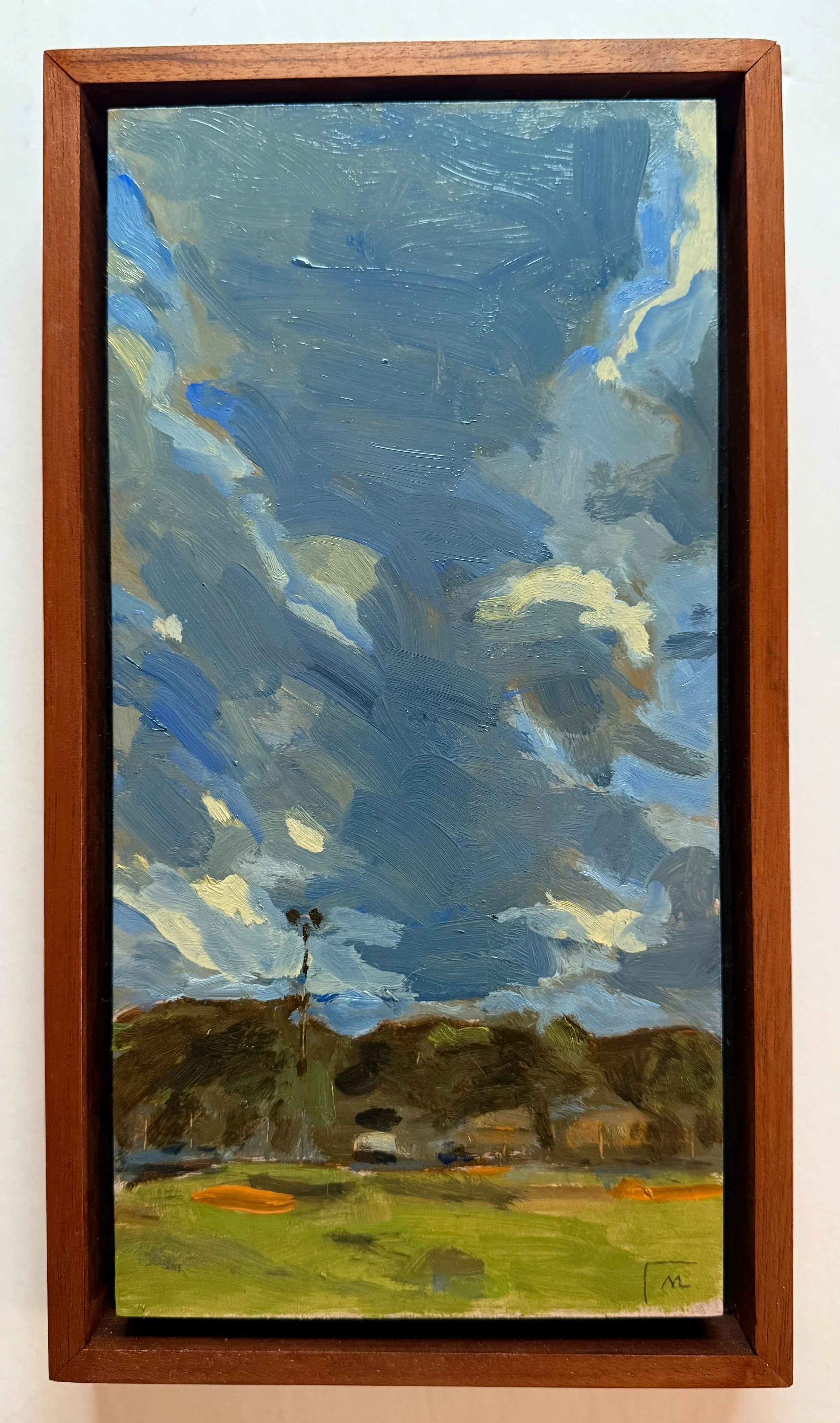 01.30.2023 S.A. Park. Oil on panel, 6x12", plus frame