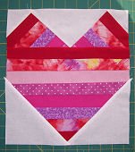  finished block heart strip quilting block 