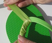 add ribbon to flip-flops 