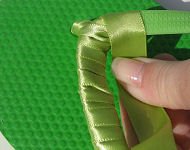  add ribbon embellishment to flip-flop 