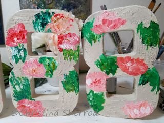 Paper Mache Glitter Letters & Numbers 5.25 x 8.25, Baby's First