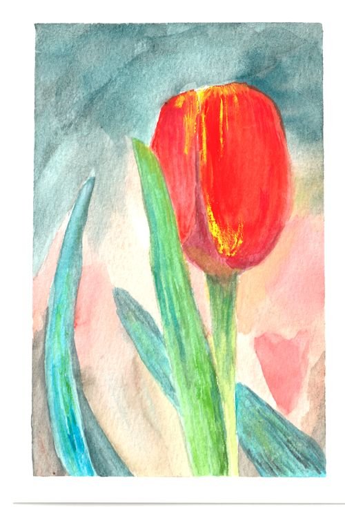 tulip gouache painting