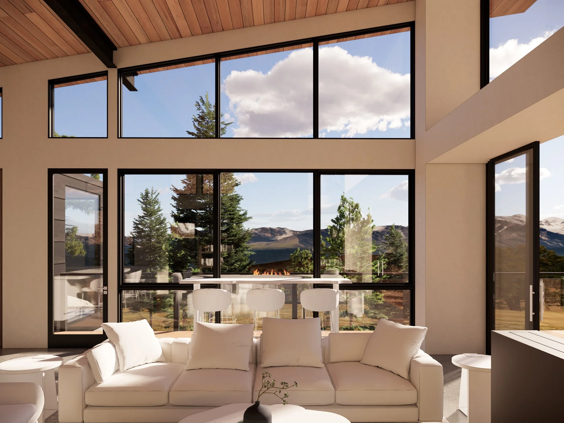 Boulder Retreat rendering of living room