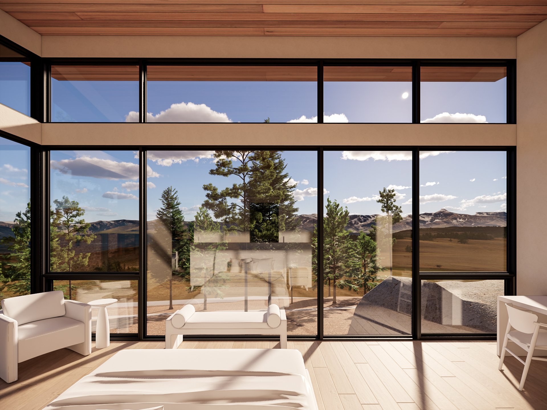 Boulder Retreat rendering of master bedroom