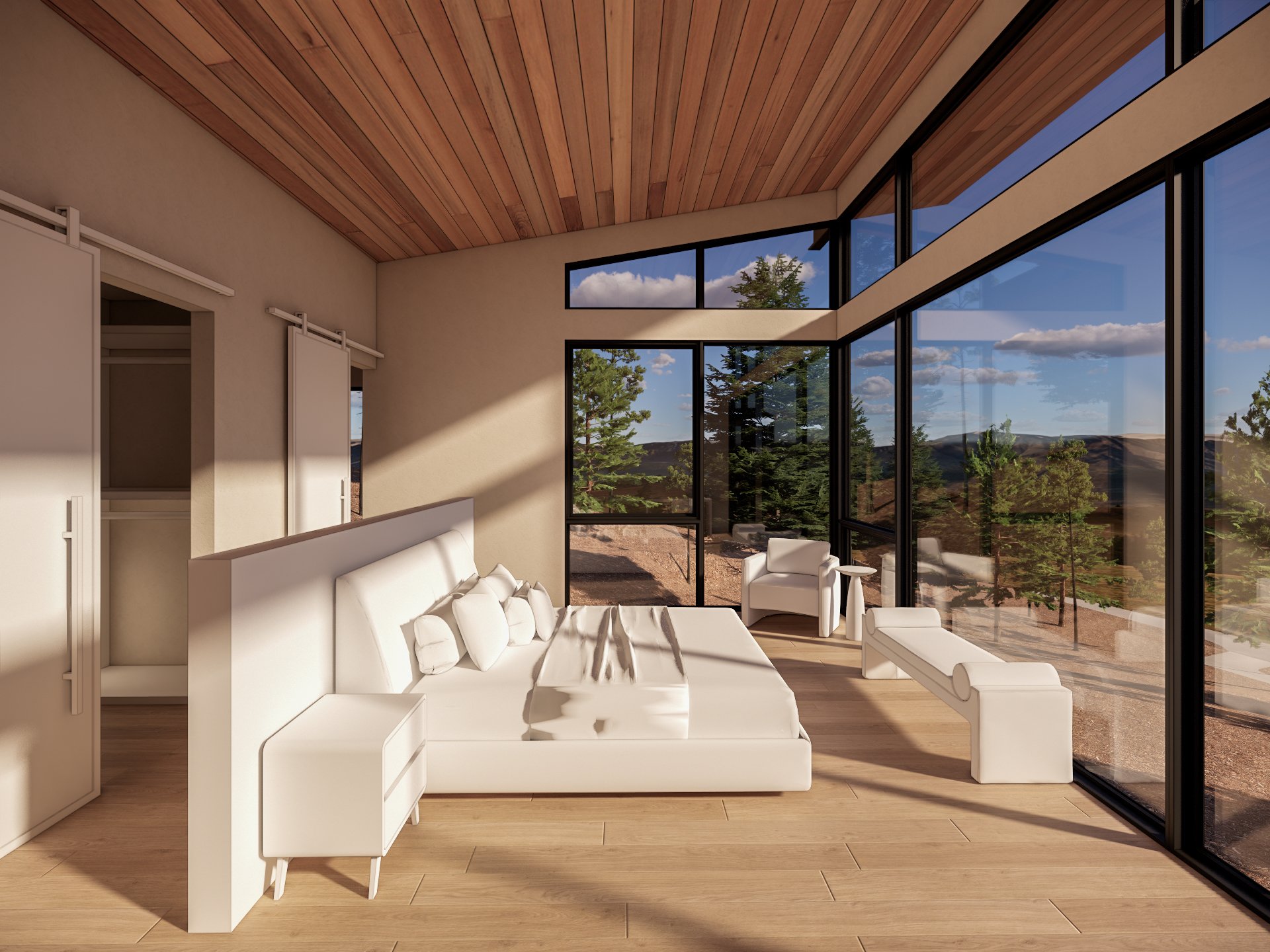 Boulder Retreat rendering of master bedroom