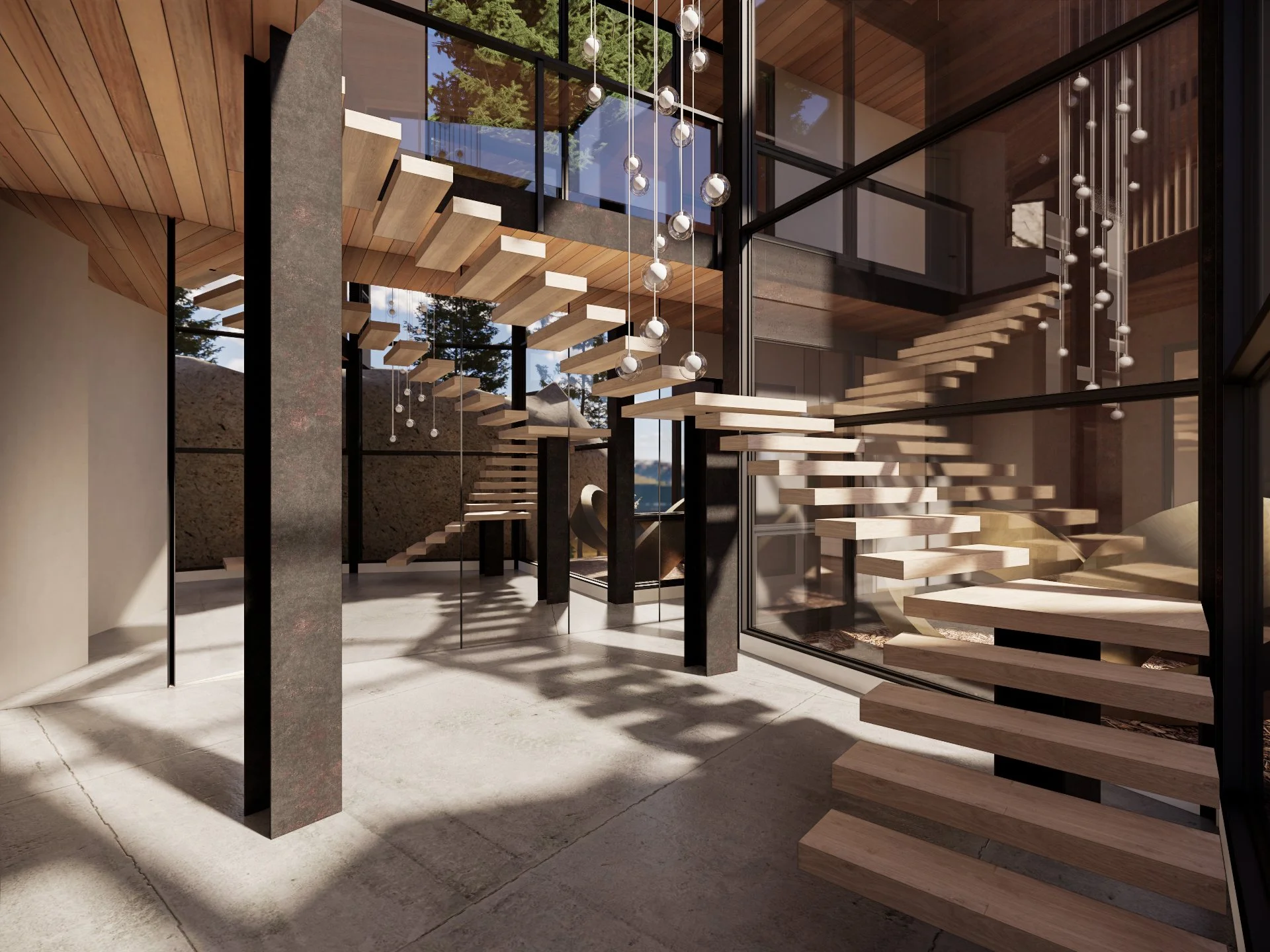Boulder Retreat rendering of staircase