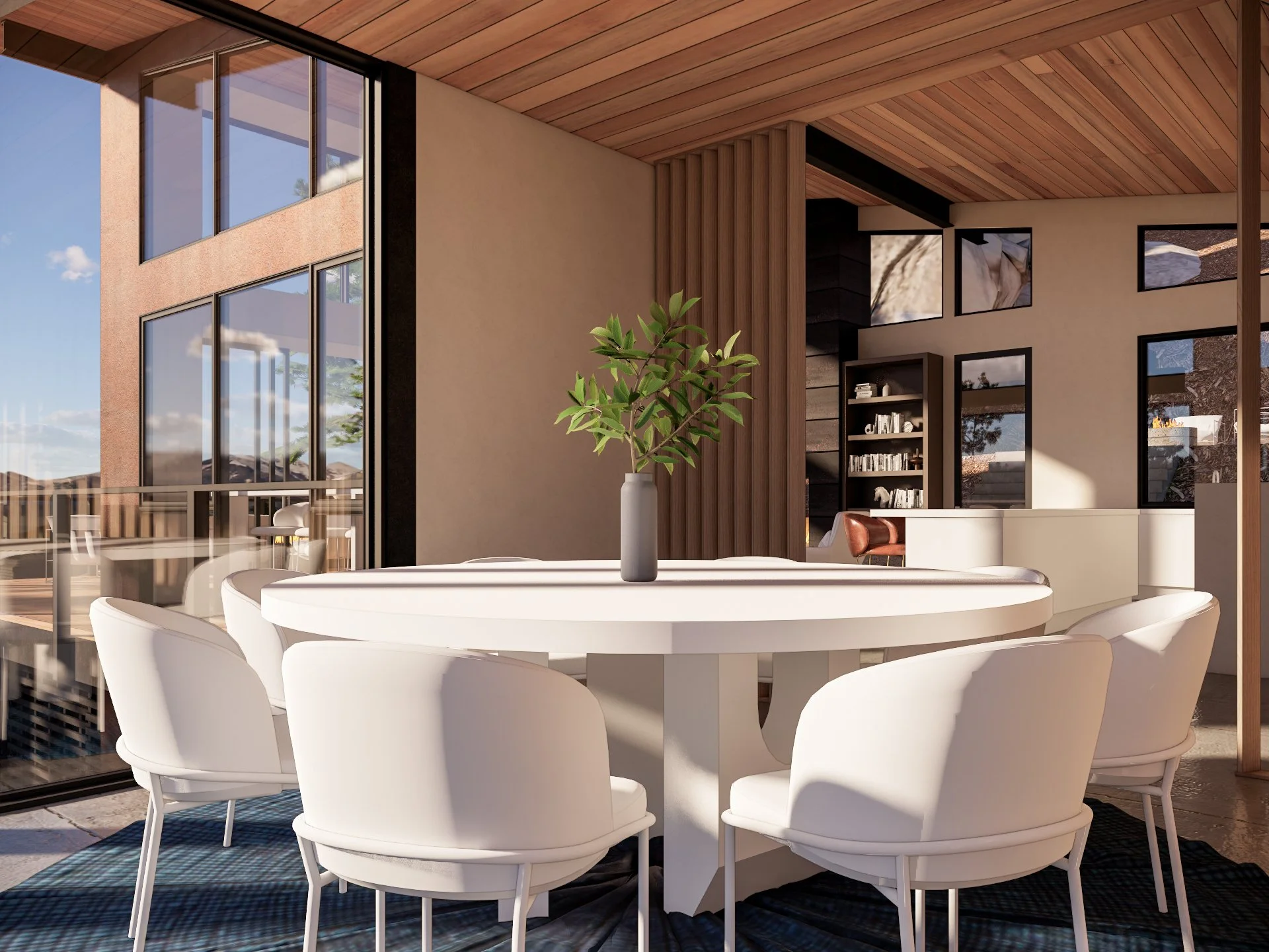 Boulder Retreat rendering of dining room
