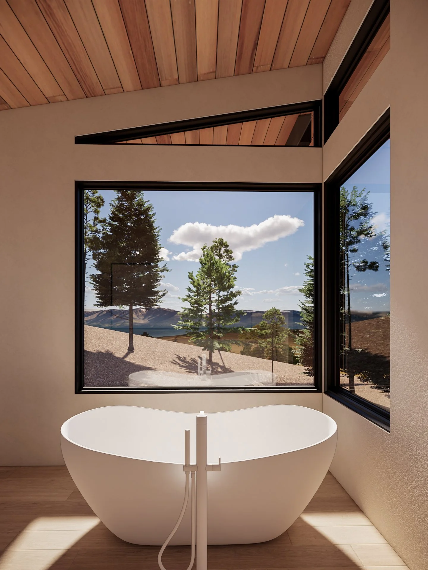 Boulder Retreat rendering of master bathtub
