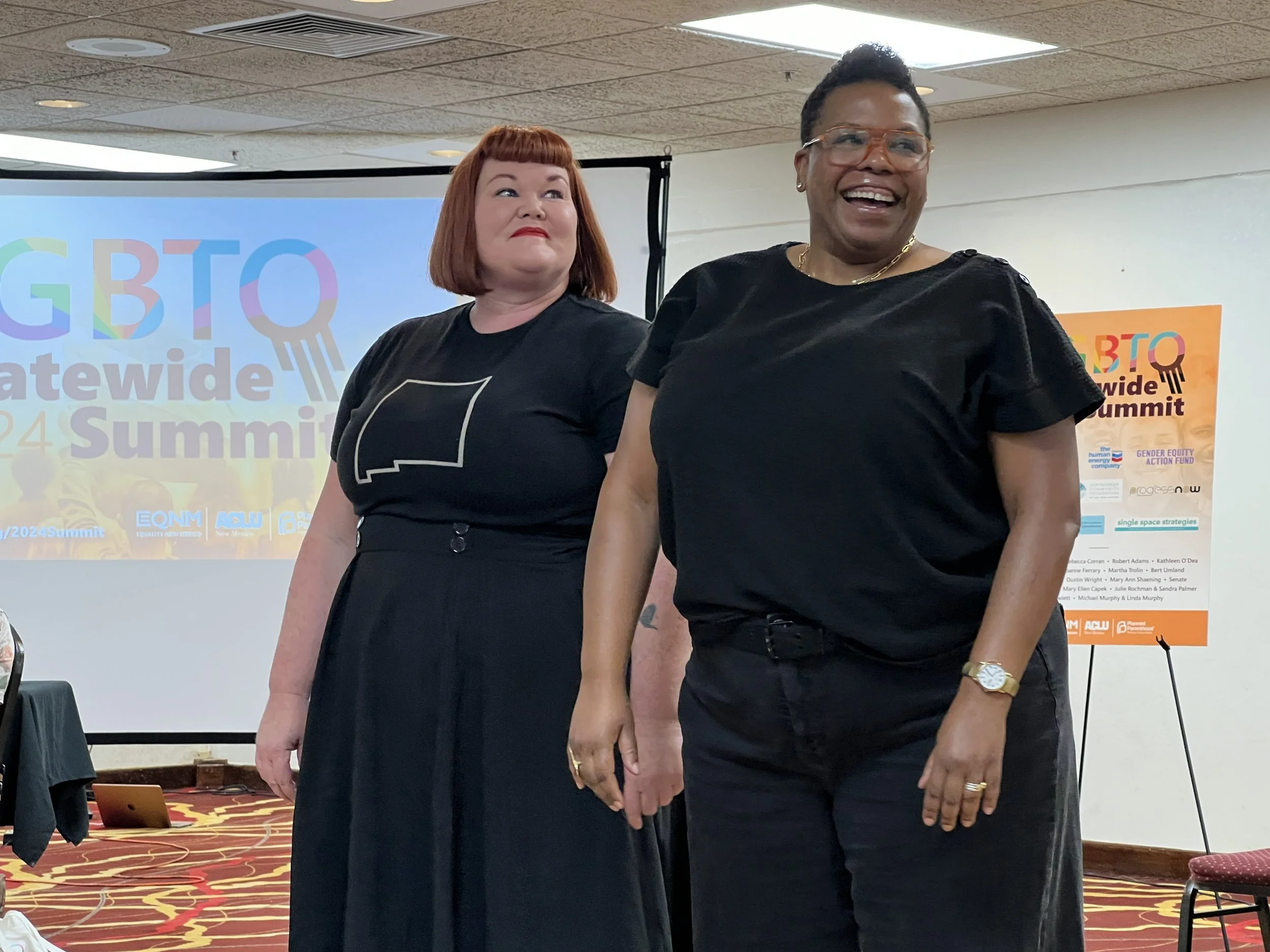 2 women, Allison Kenny and Lynn Johnson, perform in a High Desert Playback show