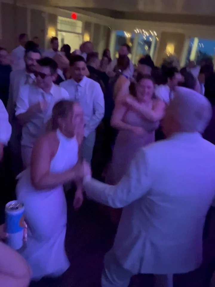 Slide 1) We only play bangers so you can lose your voices/minds.

Slide 2) We &ldquo;think&rdquo; our insurance policy covers broken chandeliers? Watch your heads out there!

Slide 3) We love when crowds are louder than us! 

Slide 4) If anyone reque