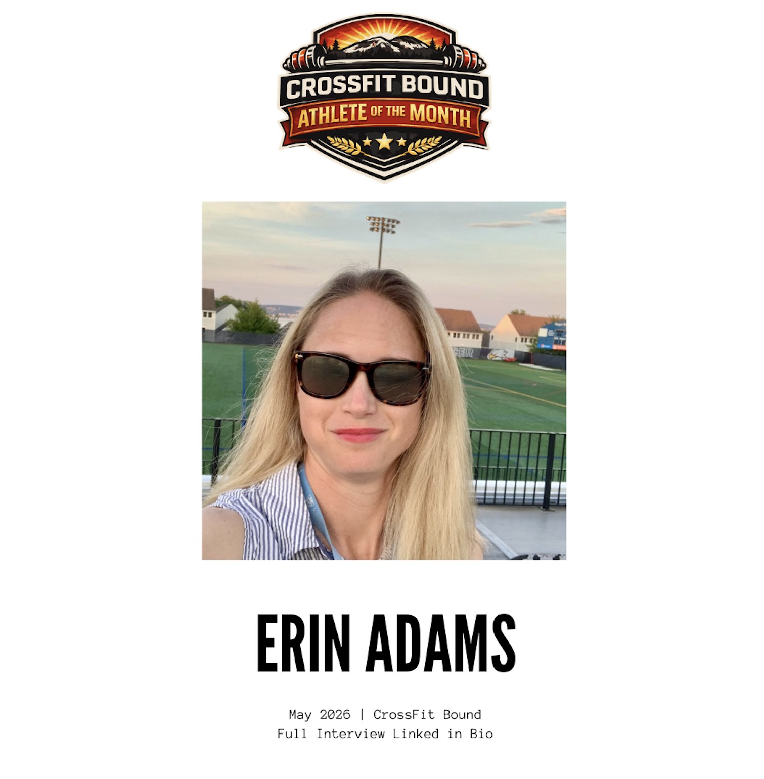 Erin Adams- May Athlete of the Month