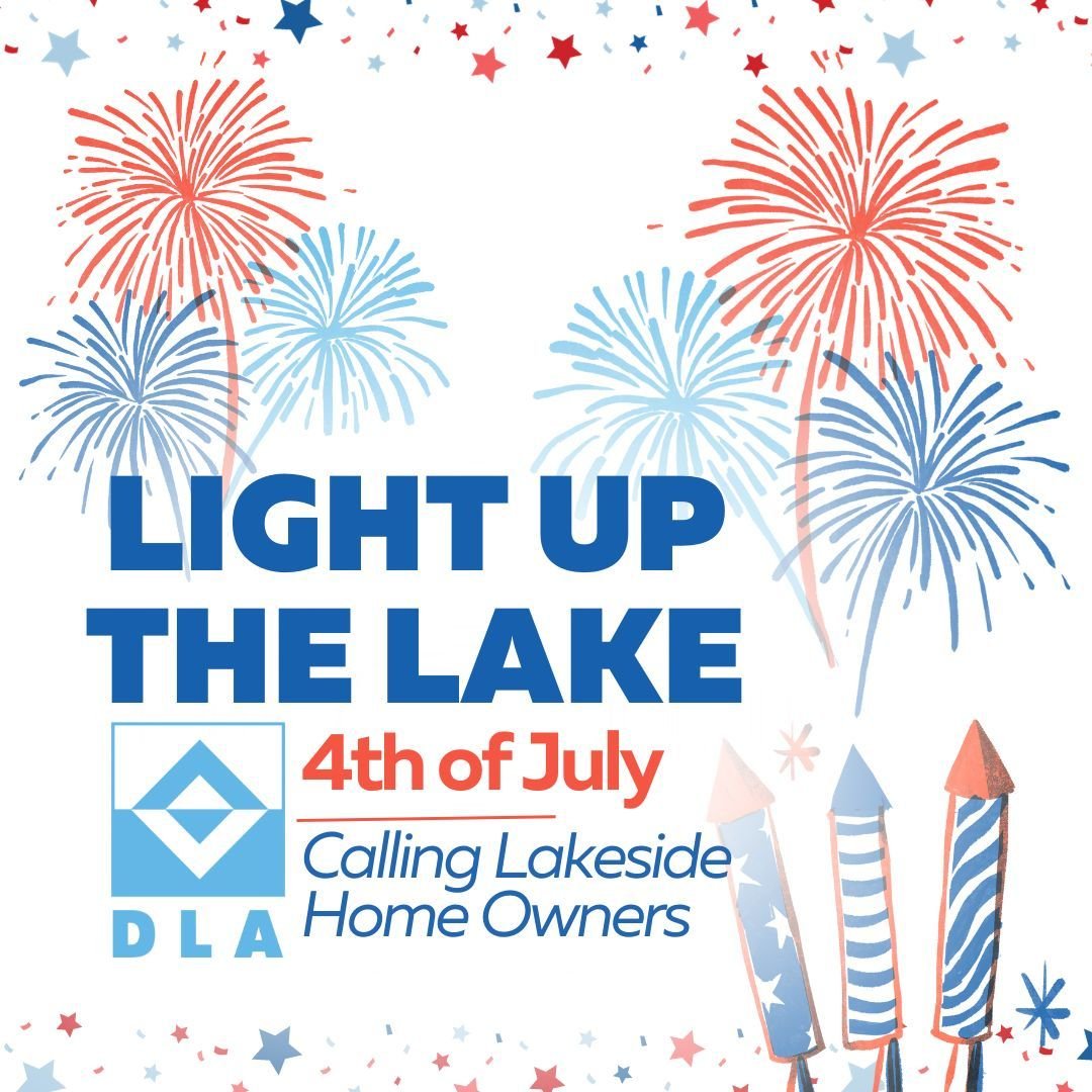 🌟🇺🇸 Light Up The Lake for 2024's 4th of July! 
🎆 This July 4th weekend, join us in a sparkling new tradition.
 
🔹 We're inviting all lakeside property owners to adorn their trees, handrails, and piers with red, white, or blue lights. 
💫 Let's i