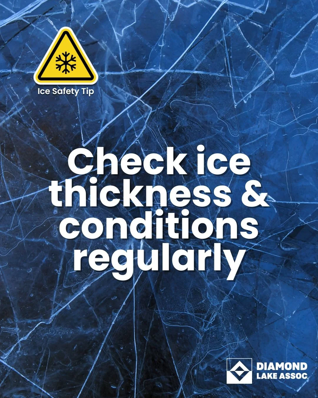 ❄️ Winter Ice Safety: Know Your Thickness! ⚠️
Remember: No ice is ever 100% safe, but here are important guidelines:

🔹 4 inches minimum for walking
🔹 5 inches minimum for ice fishing
🔹 8-12 inches for snowmobiles/ATVs
🔹 Check regularly, especial
