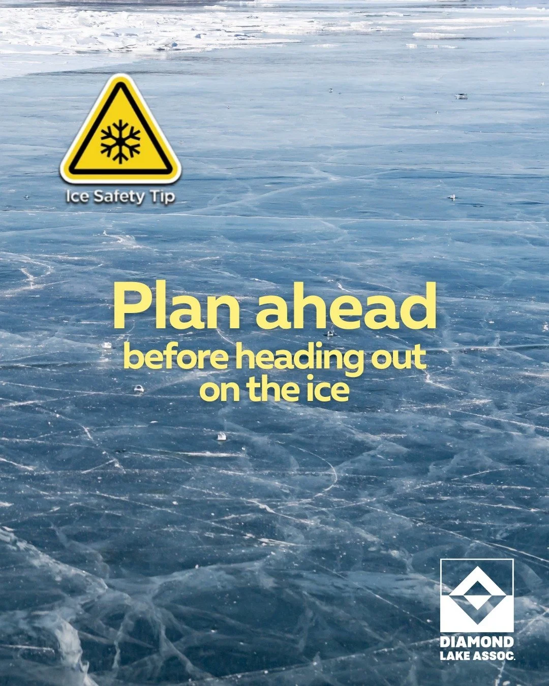 ❄️ Ice Safety Checklist for Diamond Lake

If you plan to head out on the ice this winter, a quick check can make a big difference:
🔹 Go with a buddy and let someone know your plan
🔹 Bring ice picks or a screwdriver you can grip
🔹 Carry a throw rop