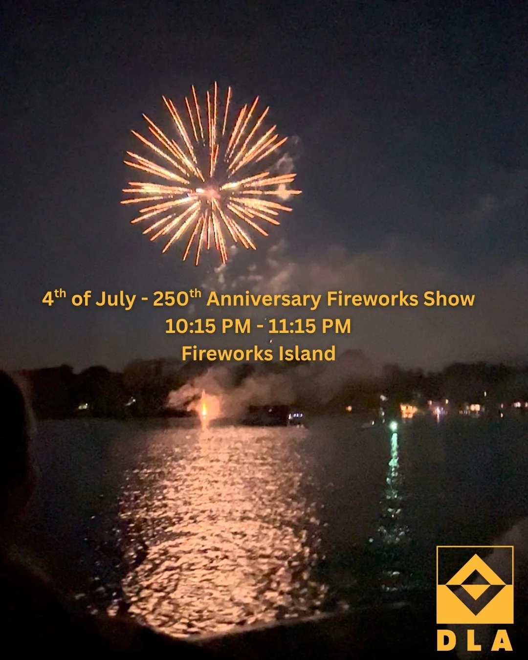💠 Join us for The Diamond Lake Association's 4th of July - 250th Anniversary Fireworks Show 🎆
10:15 PM - 11:15 PM
Fireworks Island

🌧️Rain Date - July 5th

 #DiamondLake #DiamondLakeAssociation #DLA #DiamondLakeSandbar #Michigan #Cassopolis