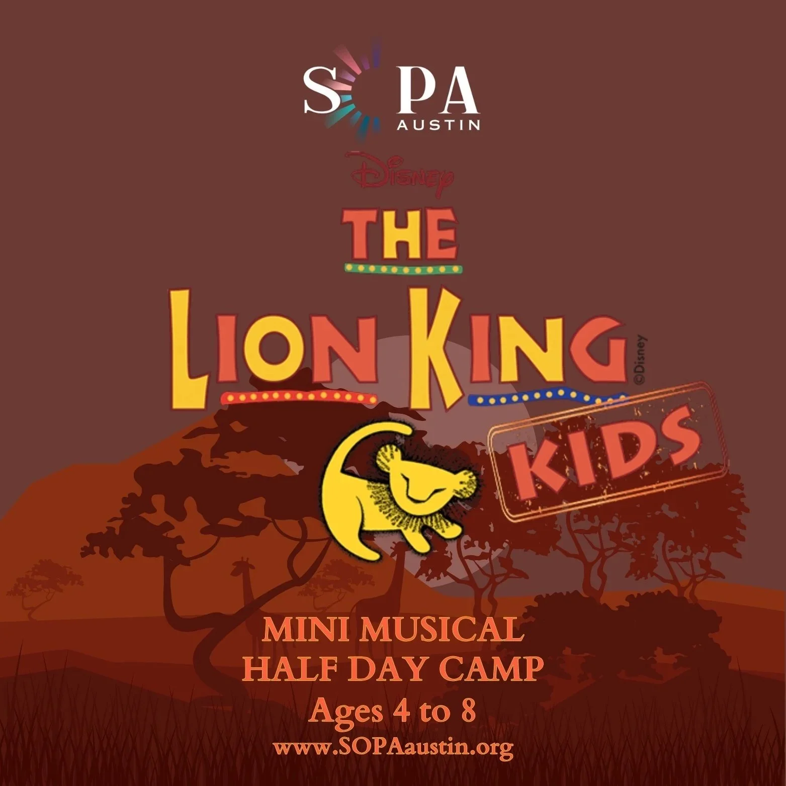THE LION KING KIDS! - Mini Musical Half Day Camp - Ages 4-8