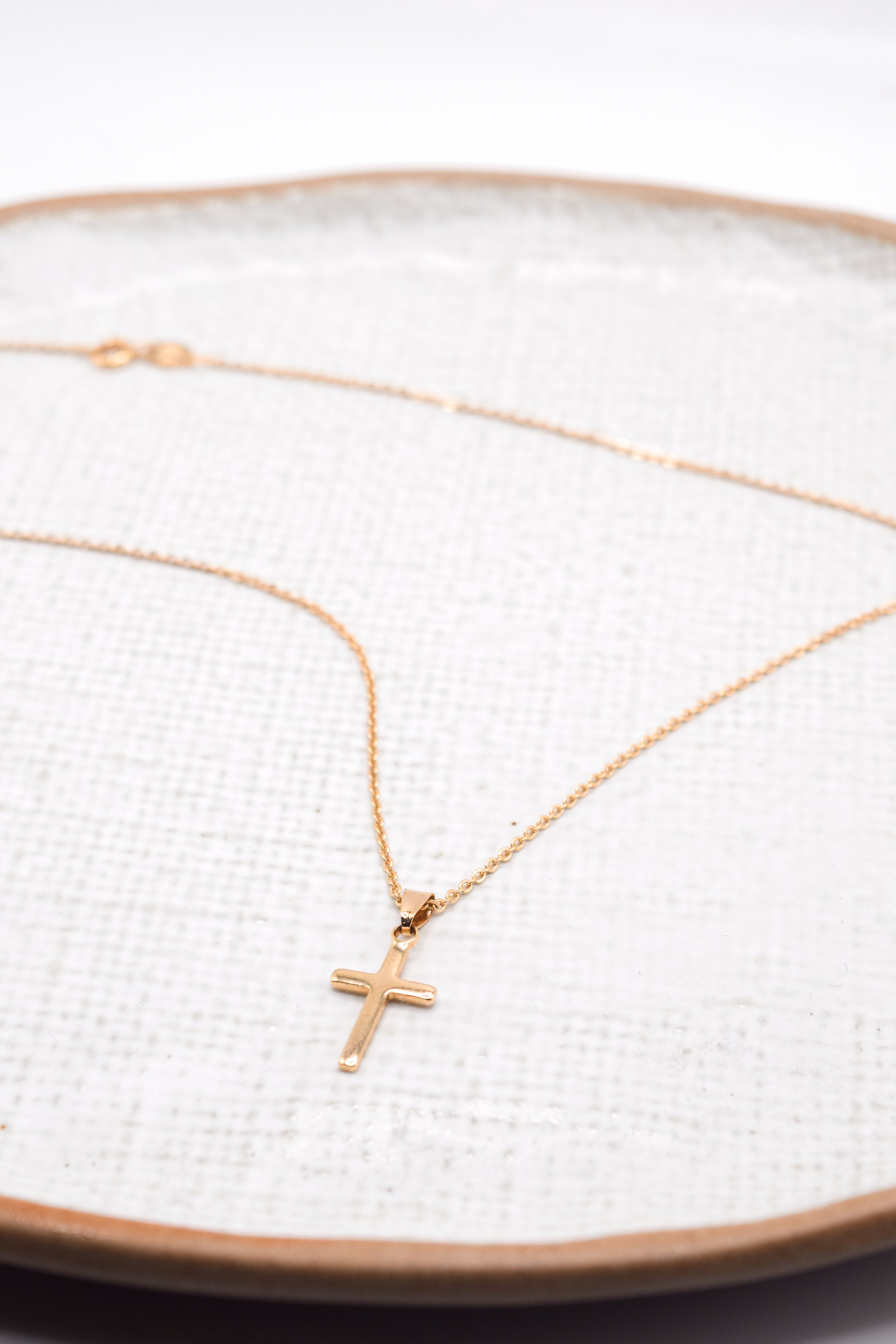 DIANA'S DAINTY CROSS NECKLACE - GOLD – Boujee Barn Boutique LLC