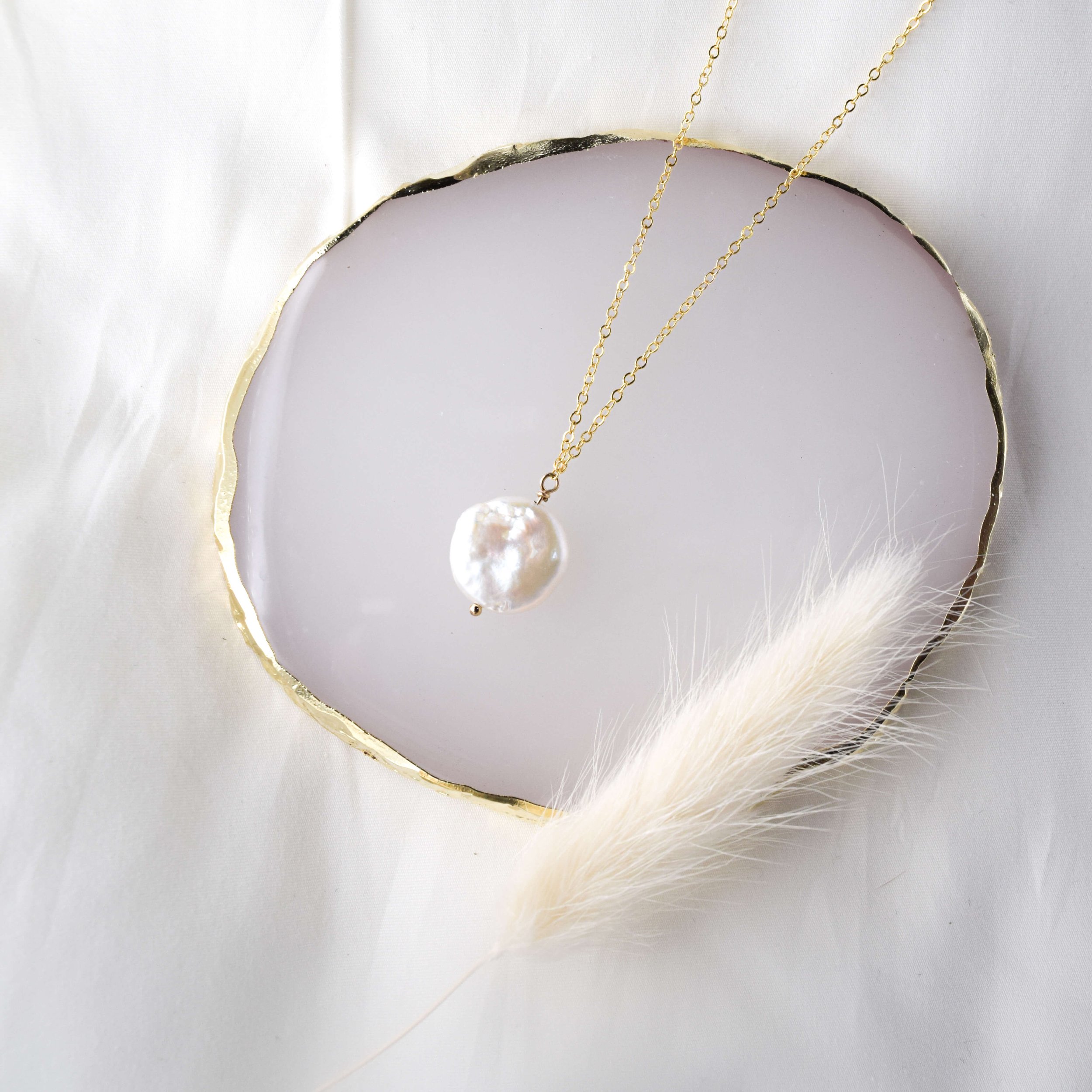Coin Pearl Pendant Necklace