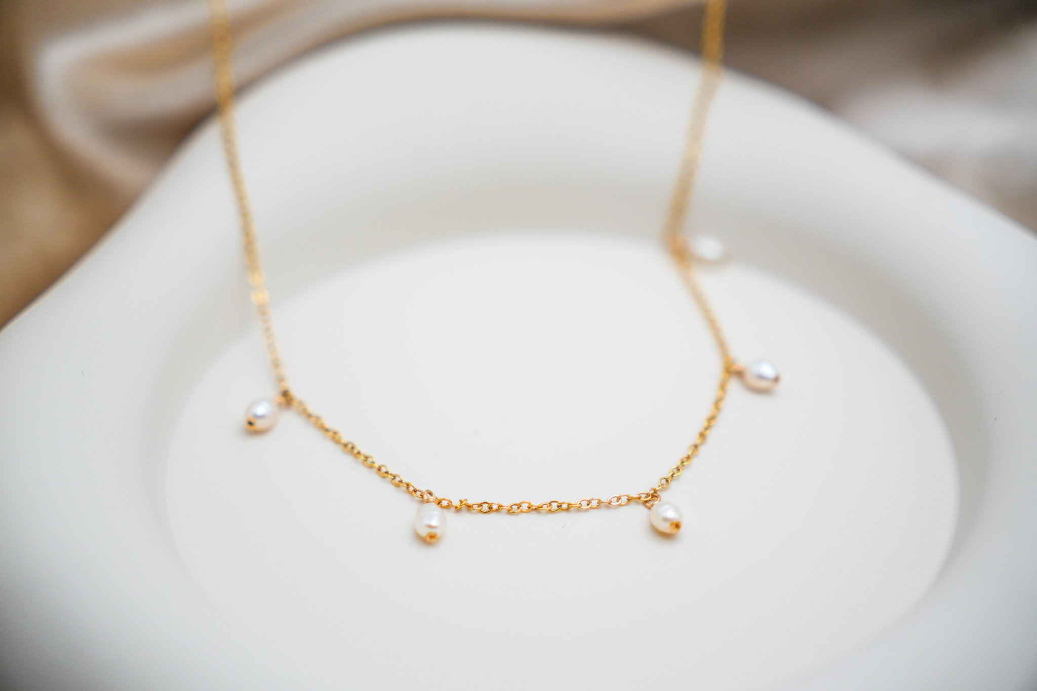 Petite Pearl Charm Necklace