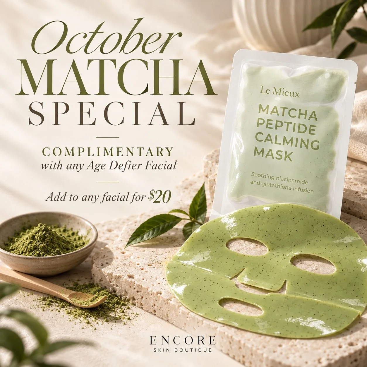 Our new Le Mieux Matcha Peptide Calming Mask is packed with some of the most talked-about ingredients in skincare right now, including PDRN, matcha, glutathione, niacinamide and peptides.

It&rsquo;s designed to help calm visible redness, support ski