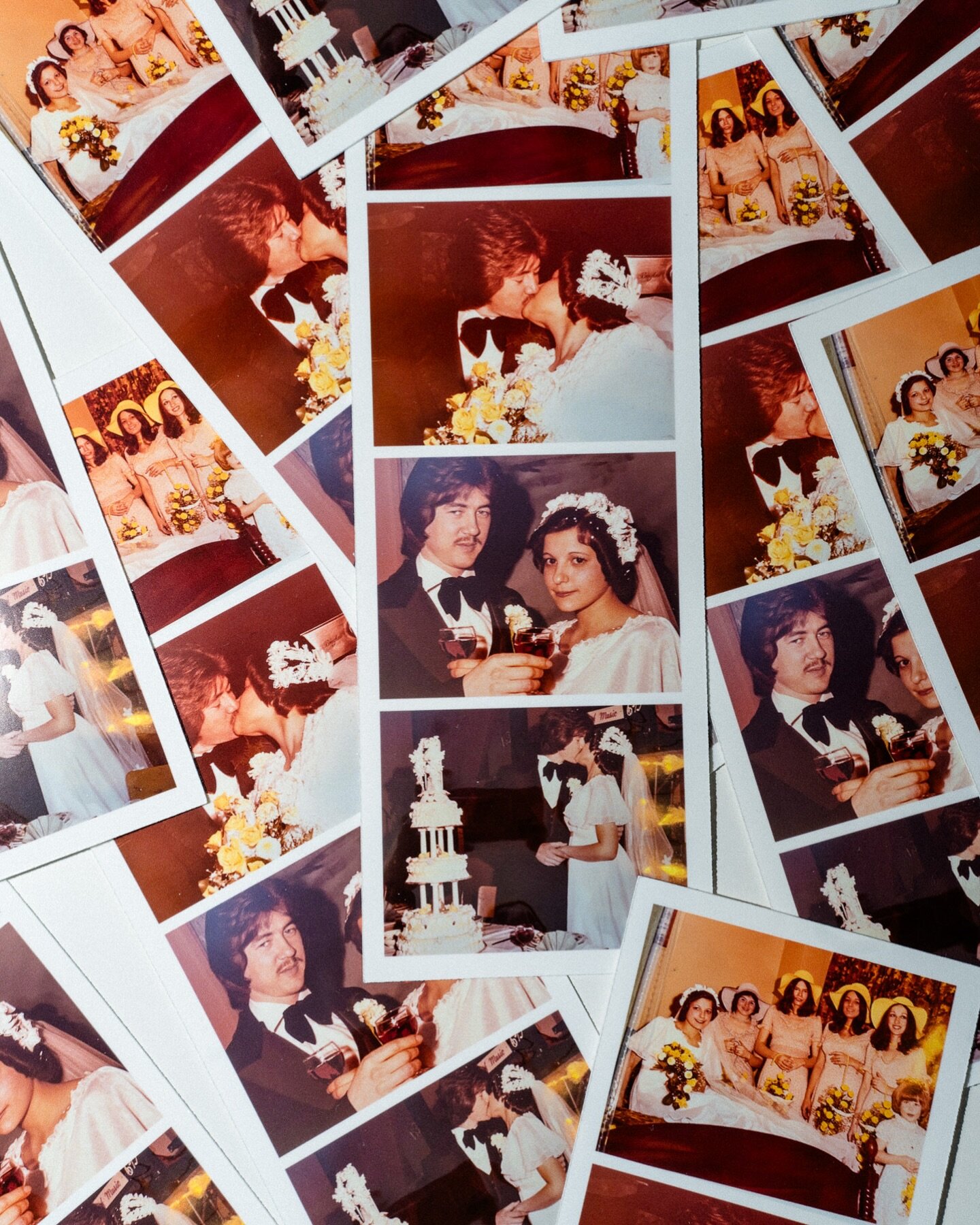 1970&rsquo;s wedding photos turned into photostrips for a 50th anniversary dinner. Such a fun idea!!! We loved making these!! 🫶🏻🌼 Find classic photostrips and other customizable products in The Daisy Shop. 

#justthedaisies #thedaisyshop #sonyalph