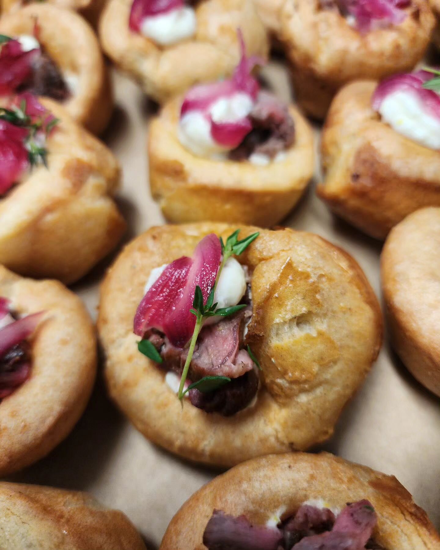 Yorkshire pudding with rare beef and horseradish  cream

Here's something you didn't  know about me
I grew up on Yorkshire pudding. My Mum would make it to go along with our beef roast dinner, which was every Sunday, and I remember I would mop up all