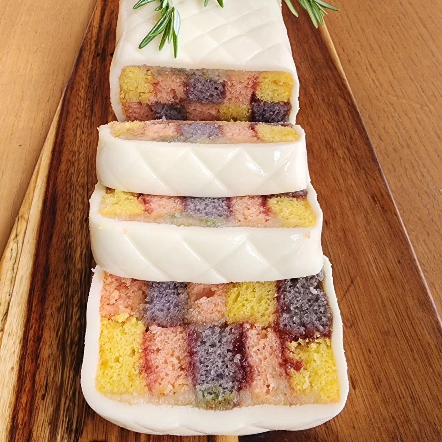 ***OPEN TUESDAY**&nbsp; 
Yes, we're open this Tuesday! So get your taste buds ready. 

I recently got asked to make a Battenberg wedding cake. For those that have never heard of it, it's two coloured sponge cakes, but I made four of them, then you cu